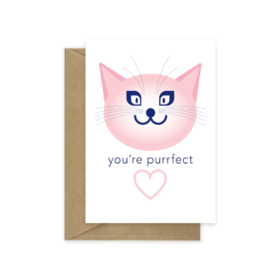 You're purrfect cat valentine card val037