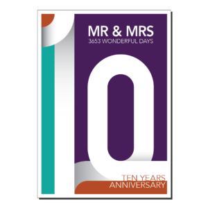 10th wedding anniversary card mr & mrs ann039