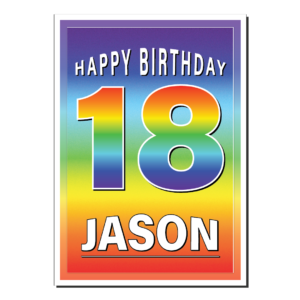 18th birthday card rainbow bb0056