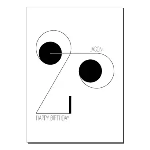 20th birthday card minimalist bb035