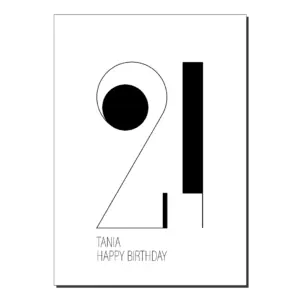 21st birthday card minimalist bb036