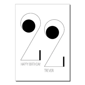 22nd birthday card minimalist bb037