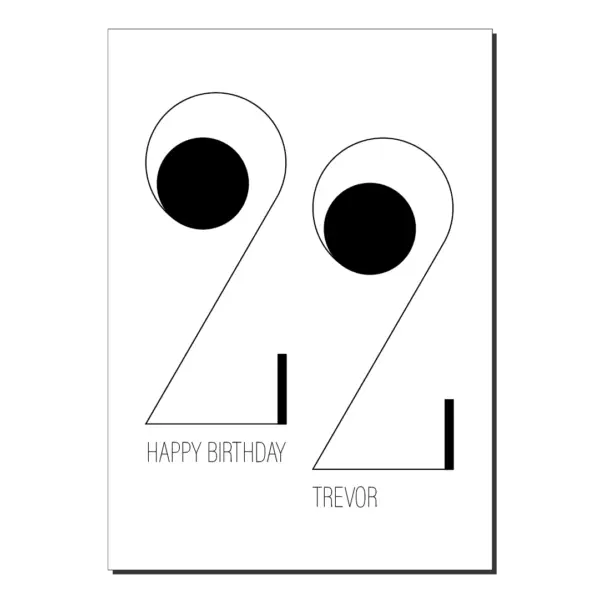 22nd birthday card minimalist bb037