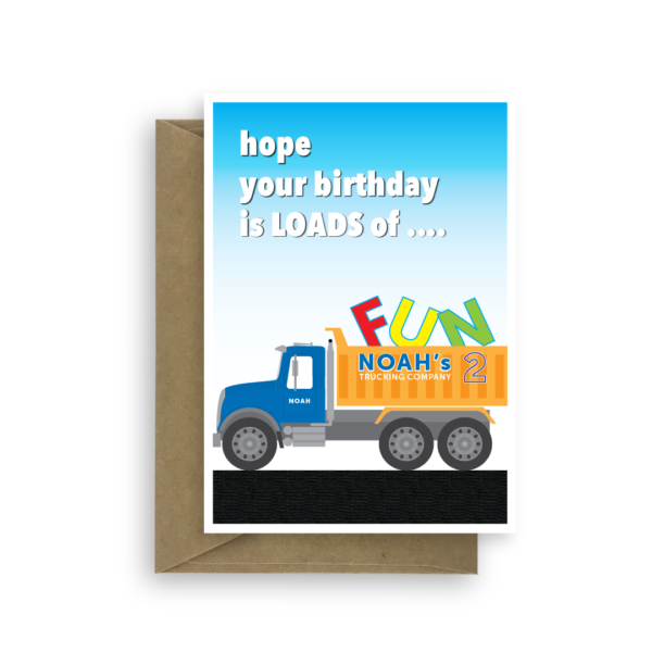 2nd birthday card - Truck Name