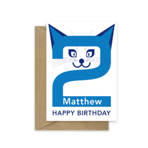 2nd birthday card cat bth570