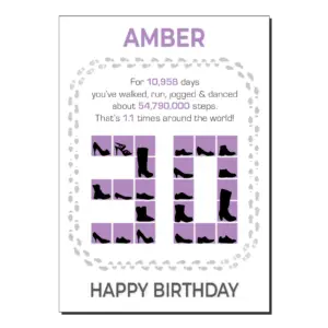 30th birthday card for her steps bb051