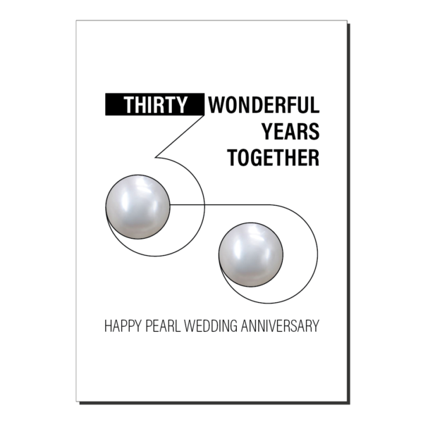 30th wedding anniversary card pearl 30 wonderful years ann031