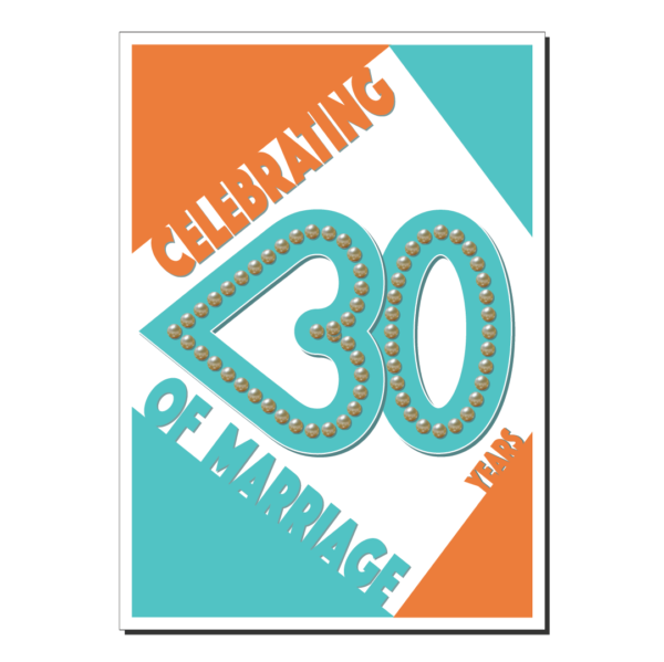 30th wedding anniversary card retro pearl ann014