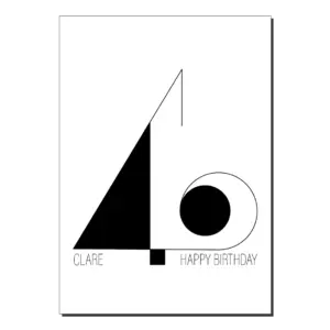 40th birthday card minimalist bb040