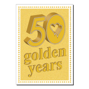 50 golden years wedding anniversary card ann004