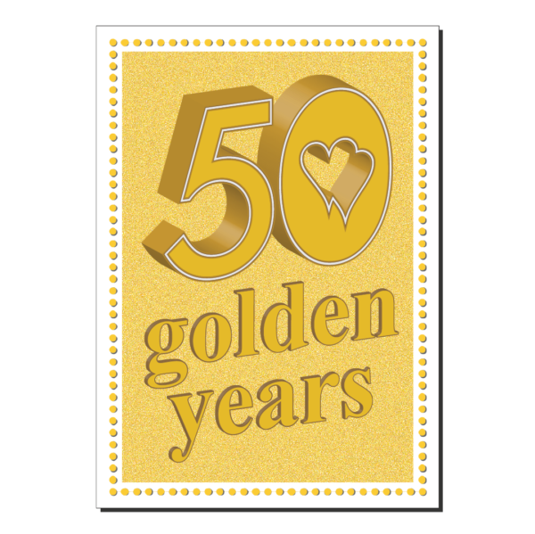 50 golden years wedding anniversary card ann004