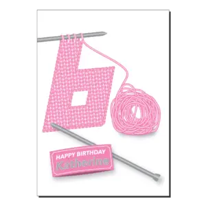 60th birthday card knitting name bb093