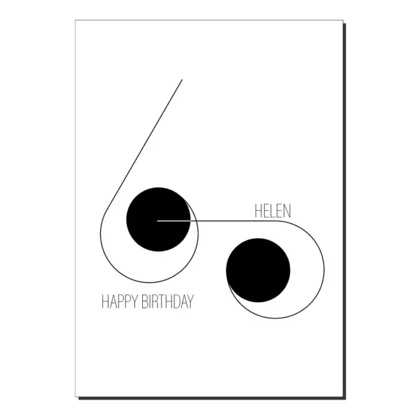 60th birthday card minimalist bb042