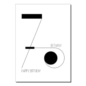 70th birthday card minimalist bb043