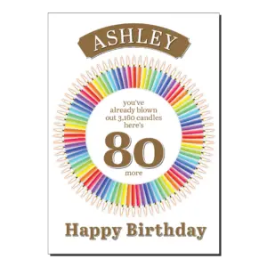 80th birthday card 80 candles bb061