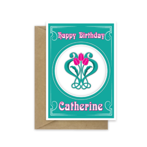 art nouveau birthday card for her bb0001