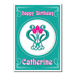 art nouveau birthday card for her bb0001