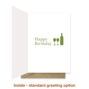 Standard greeting inside wine connoisseur birthday card bb062