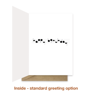 Standard greeting inside music notes happy birthday card bb099