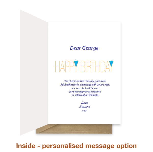 Personalised message inside birthday card bb0002