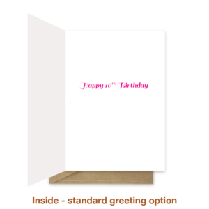 Standard greeting inside 16th birthday card bth154