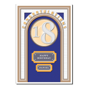 18th birthday card for boy blue door bth174