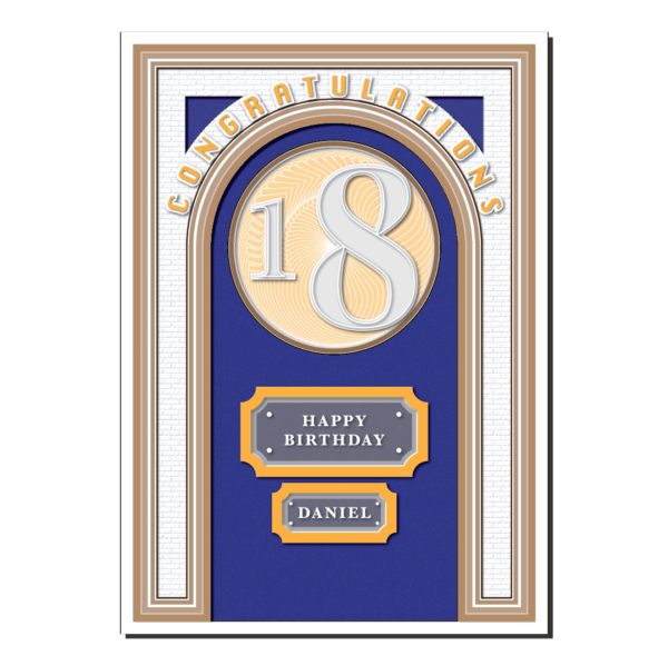 18th birthday card for boy blue door bth174