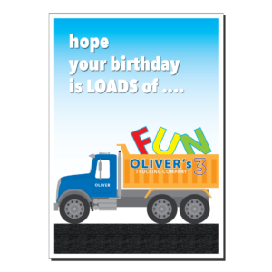 3rd birthday card truck with name bth265