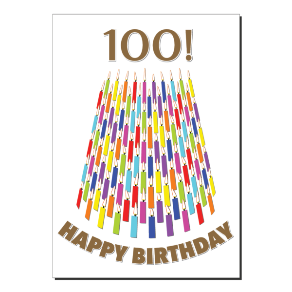 100th birthday card candles bth275