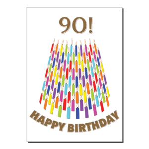 90th birthday card candles bth276