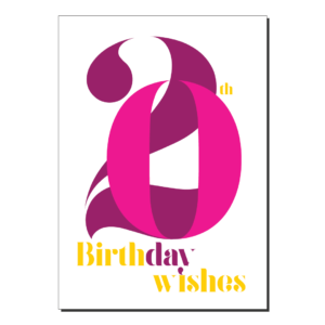 20th birthday wishes card pink bth298