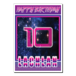 10th birthday card synthwave bth341