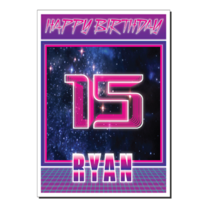 15th birthday card synthwave bth346