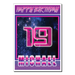 19th birthday card synthwave bth350