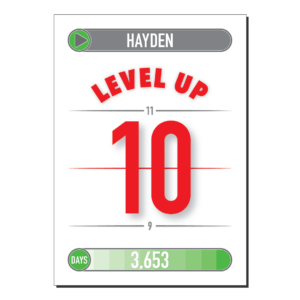 10th birthday card level up bth424