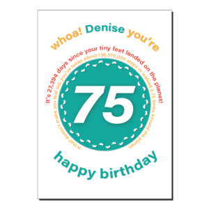 75th birthday card tiny feet bth516