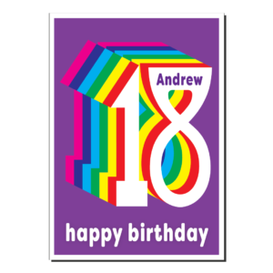 18th birthday card rainbow bth519