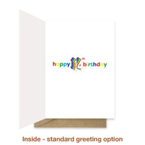 Standard greeting inside 14th birthday card bth530