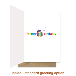 Standard greeting inside 10th birthday card bth539