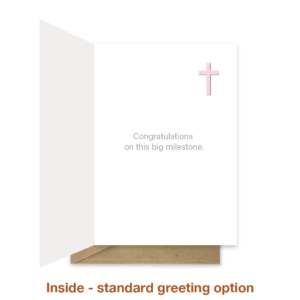 Standard greeting inside baptism card for girl cht035