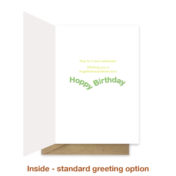 standard greeting in frog birthday card with name bth575