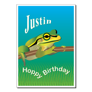 frog birthday card with name bth575