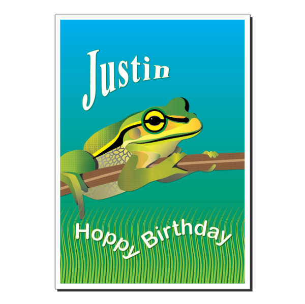 frog birthday card with name bth575