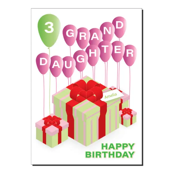 granddaughter birthday card presents any age bb048