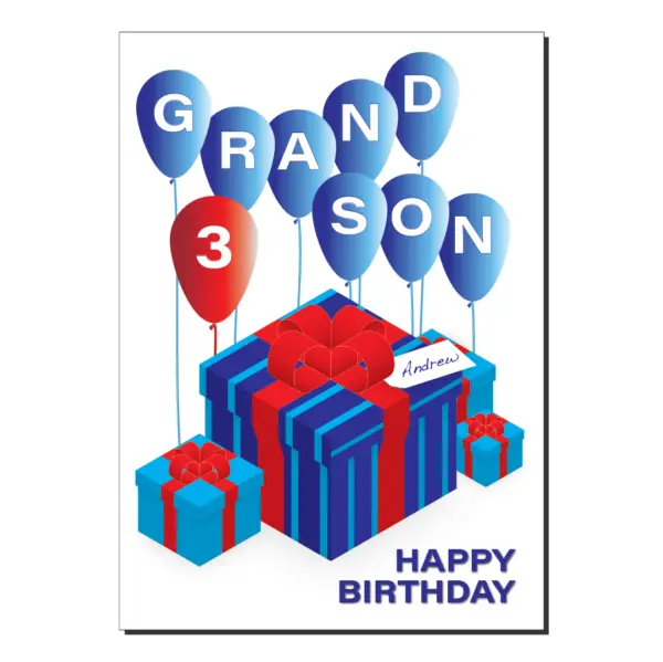 grandson birthday card presents any age bb047