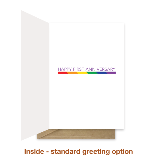 Standard greeting inside lesbian 1st wedding anniversary card ann047