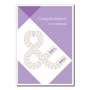 lesbian wedding day congratulation card mrs & mrs wed017