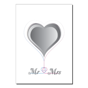 mr and mrs heart wedding day card wed030a