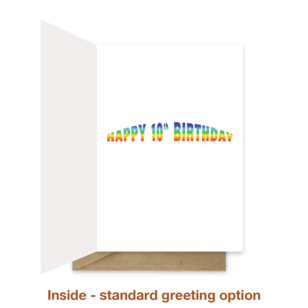 standard greeting inside 10th birthday card bb0020