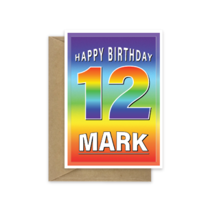 personalised 12th birthday card rainbow bb0022